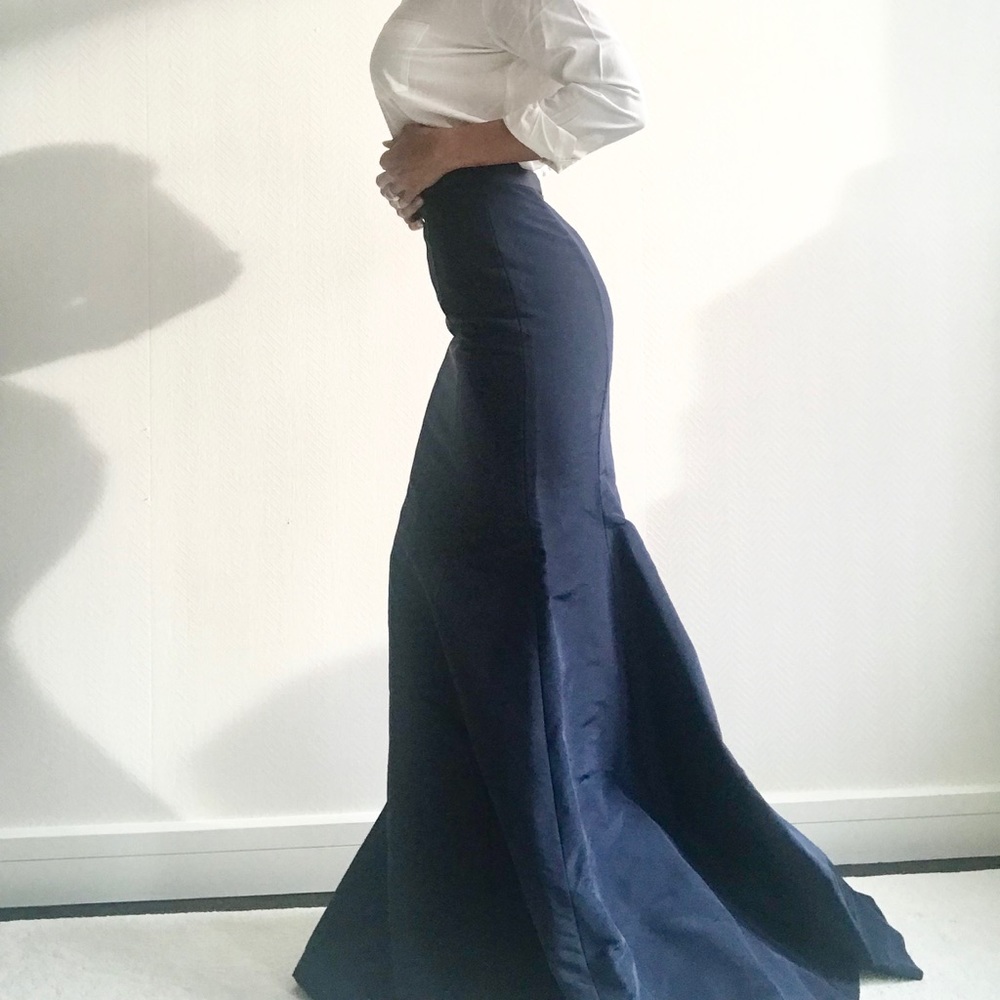 Carolina Herrera Navy Blue Mermaid Skirt